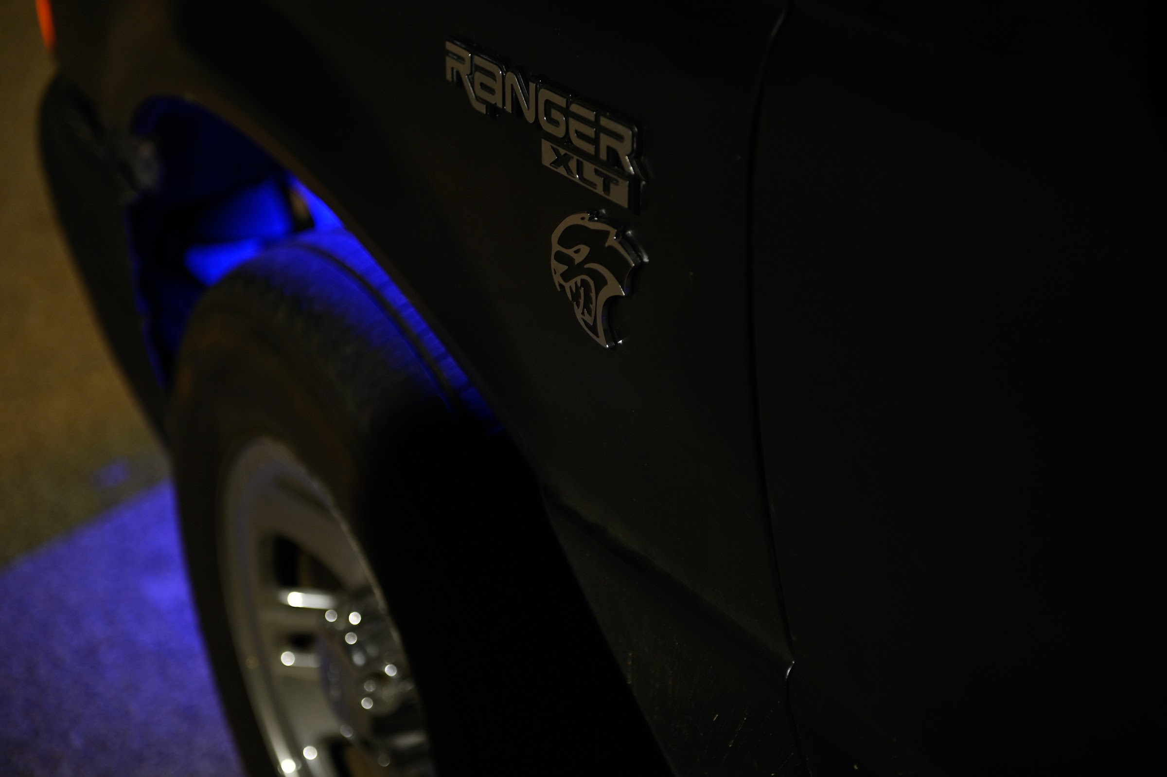 A Ford Ranger photographed low to the ground as the sun drops — car photography in East Texas by Kaden Baker